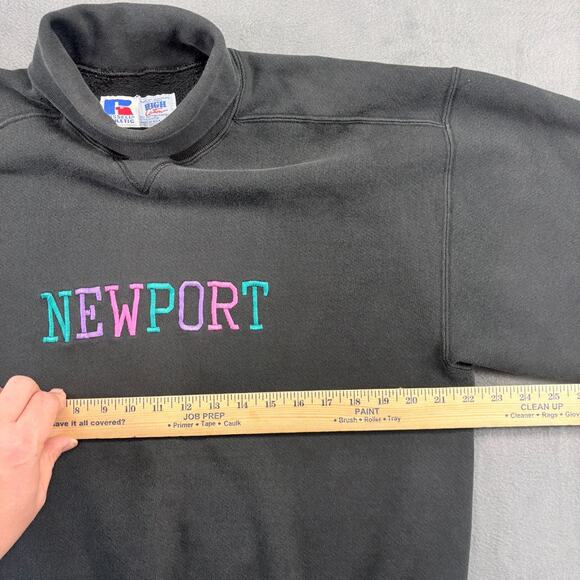 Vintage Russell Sweatshirt Women's Large Black Newport Rhode Island Turtleneck - Picture 10 of 10